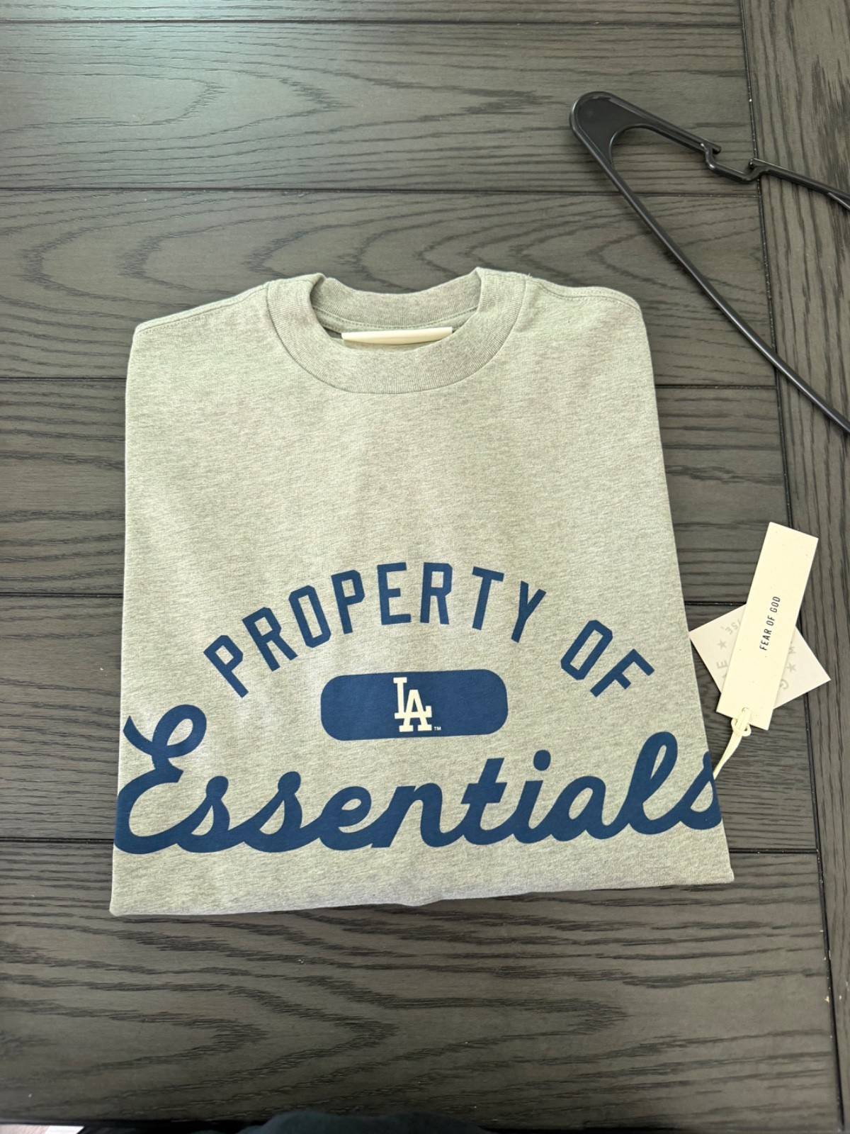 New Essentials Fear of God MLB LA Dodgers Gray Men’s T-Shirt Medium $130