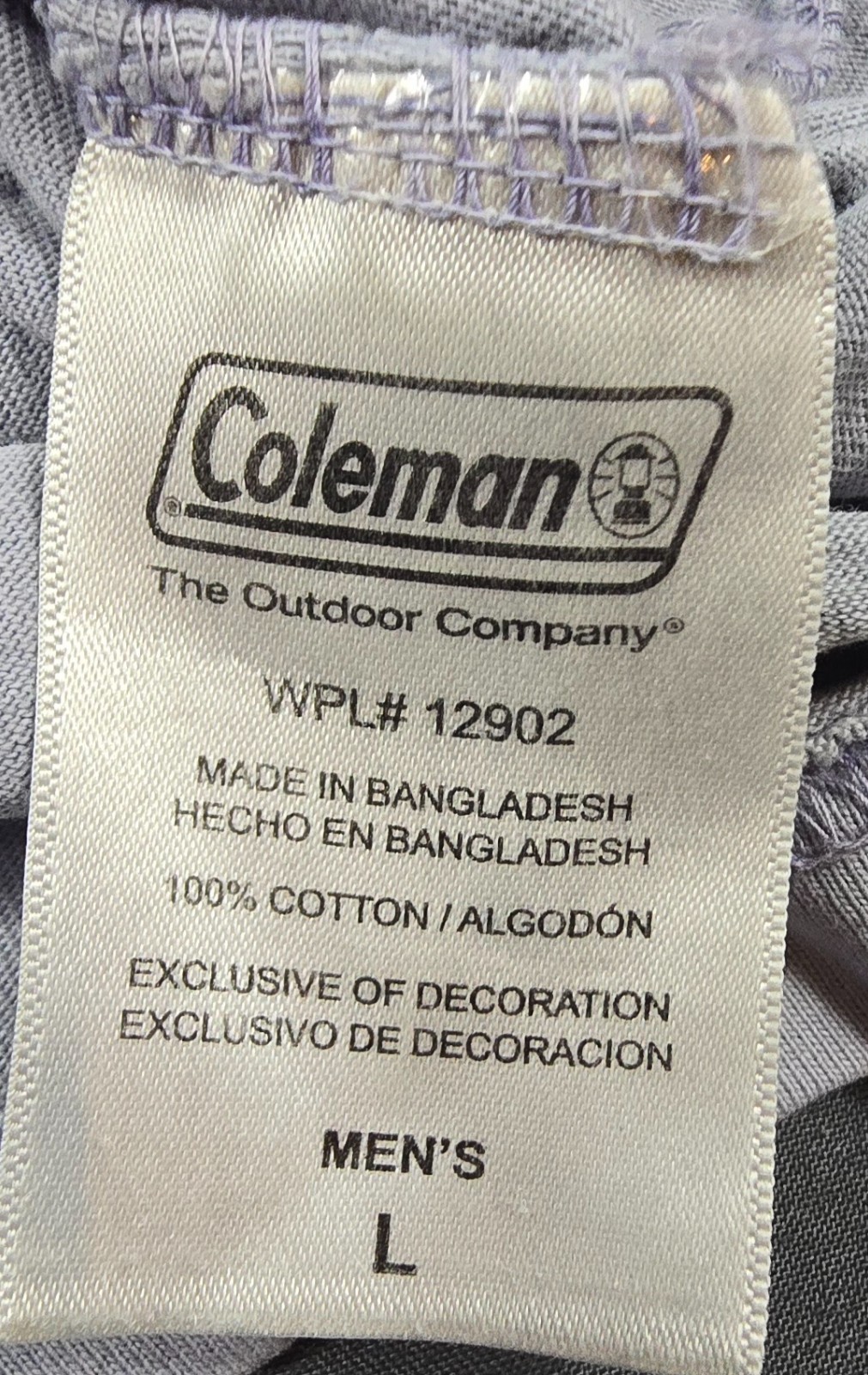 Coleman The Outdoor Company T Shirt Mens Large 100% Cotton Distressed Classic