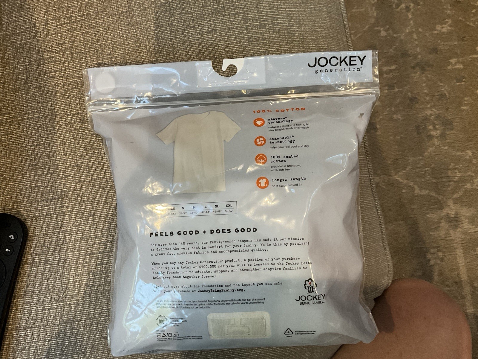 Jockey Generation 3 Pack Crew Neck “StayNew” Cotton T-Shirts White Size XL 46-48