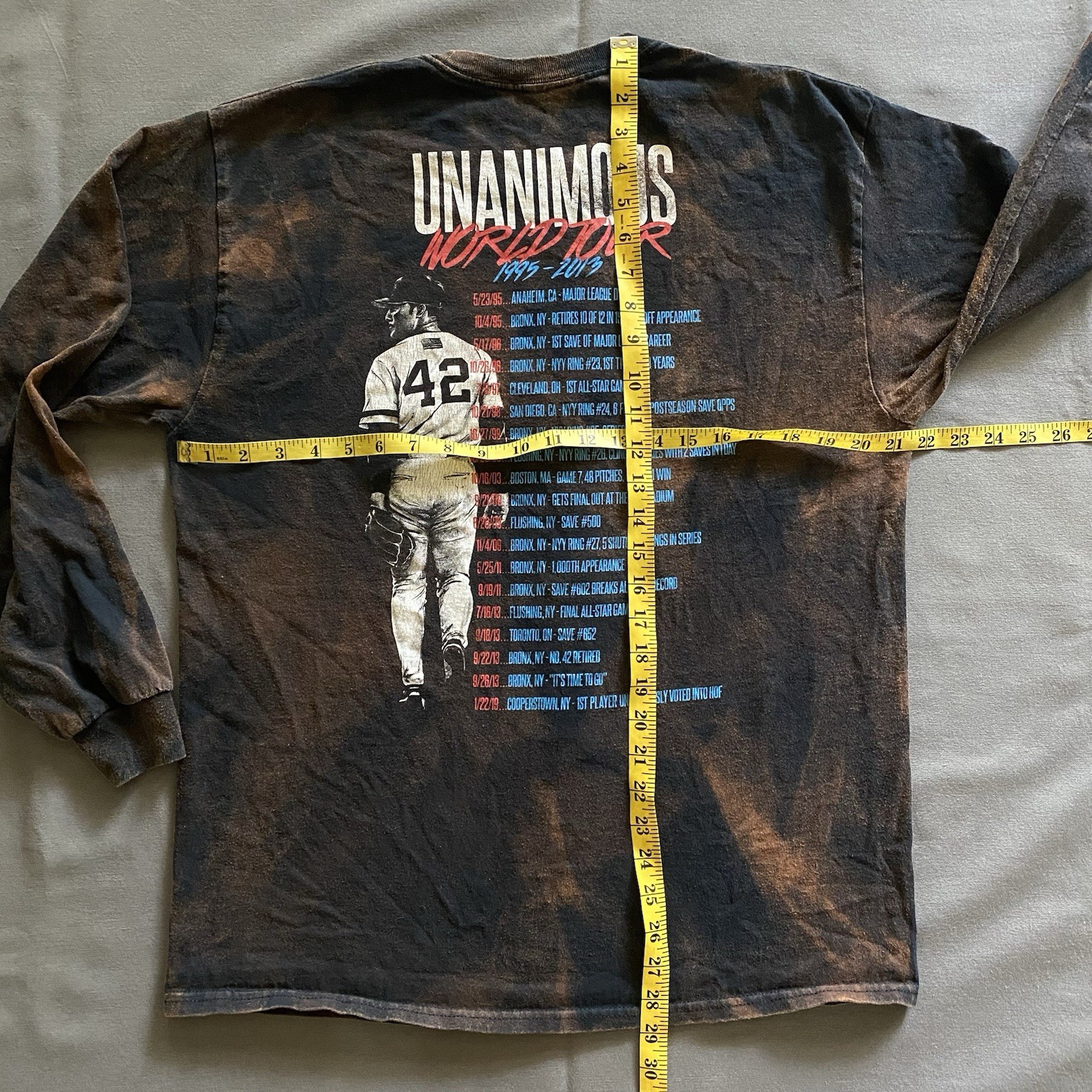 Bleacher Report Mariano Rivera World Tour Long Sleeve Shirt Mens L Black Bleach
