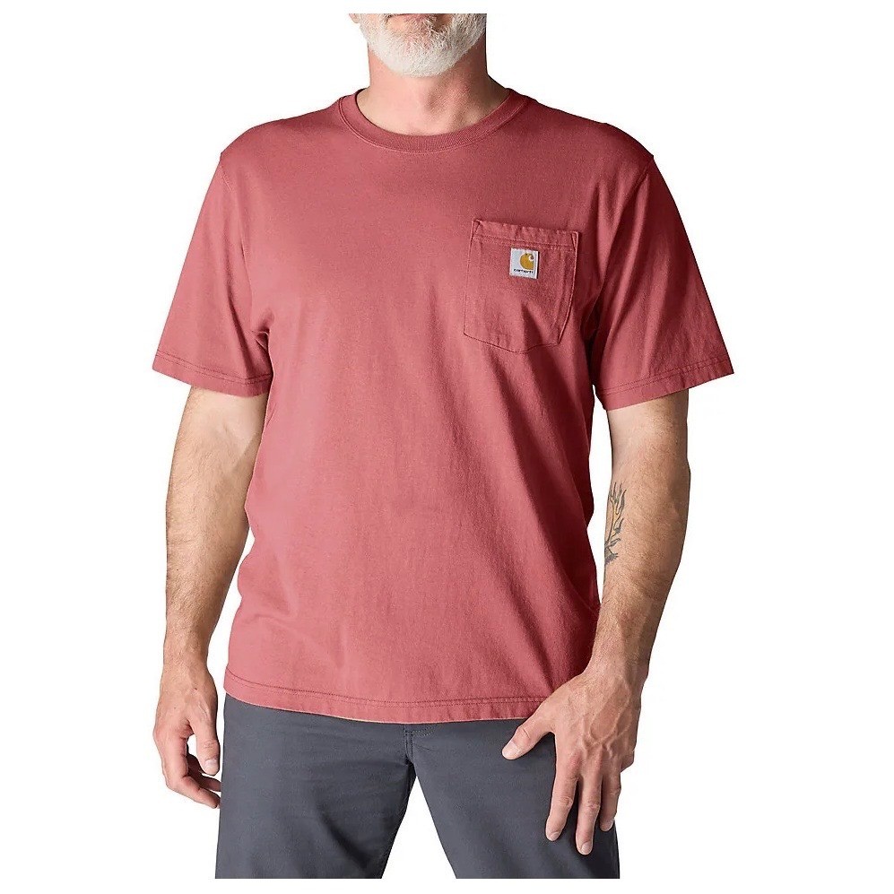 Carhartt Loose Fit Heavyweight Pocket T-Shirt Rose Pink K87 Size Large Workwear