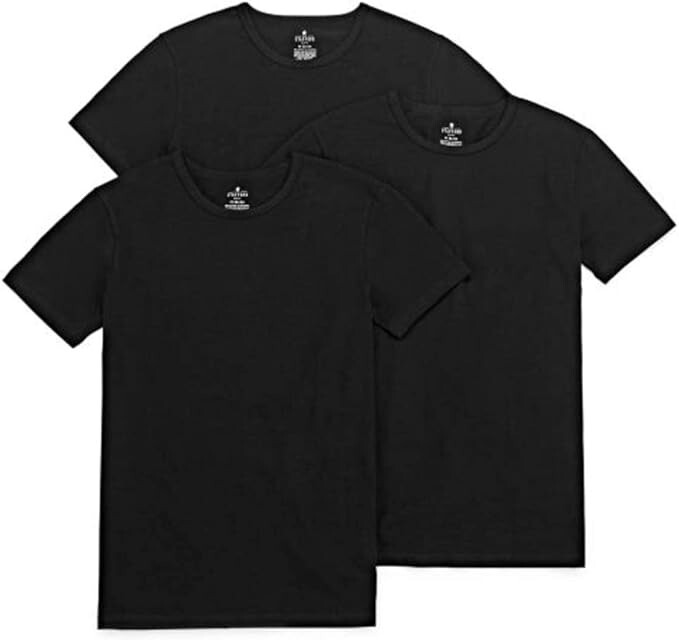 Stafford 3-Pack Men’s Heavy Weight 100% Cotton Crew-Neck T-Shirt Large Black