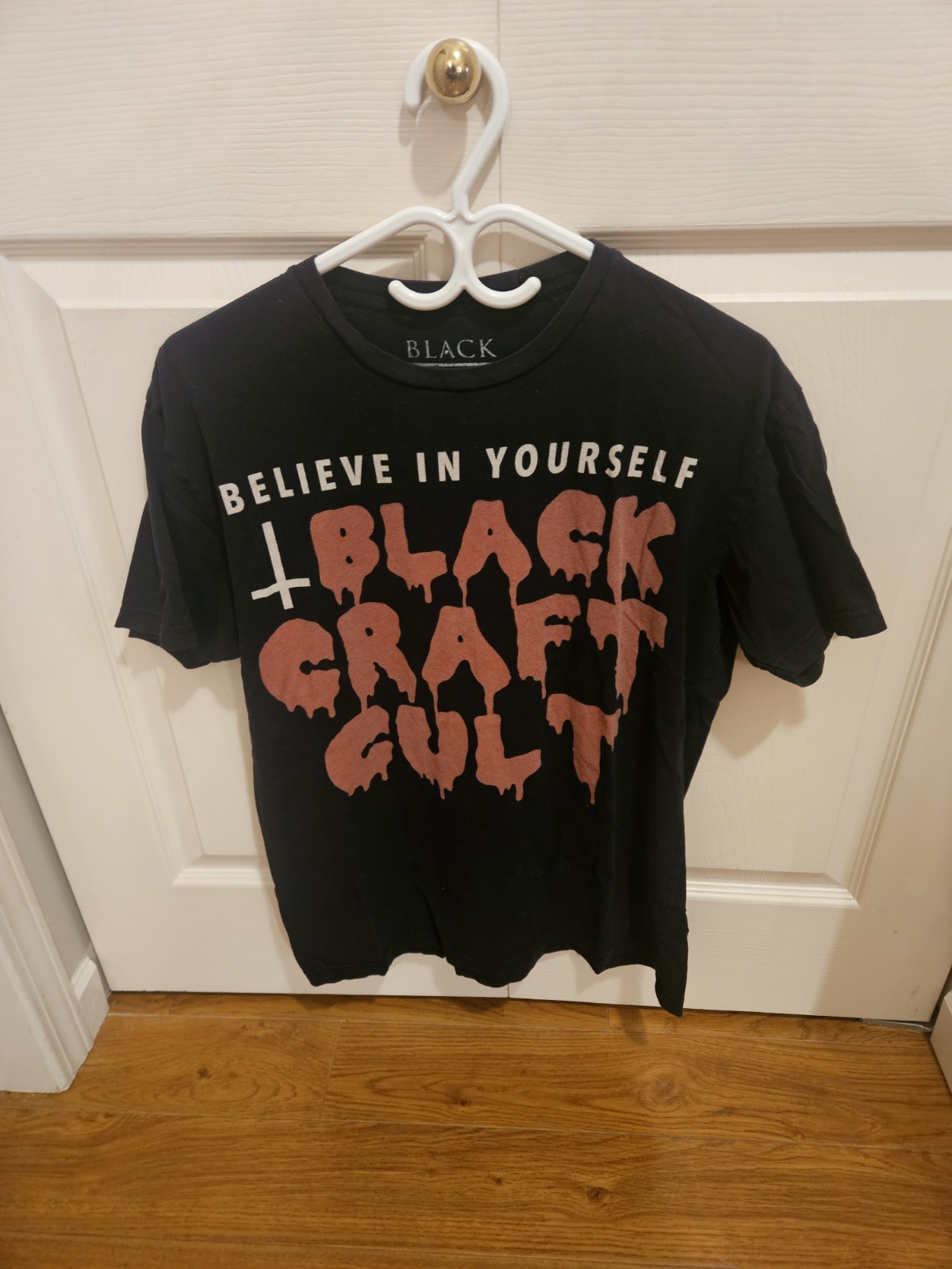 BlackCraft Cult T-Shirt, Men’s L, Believe In Yourself Blood Drip Tee