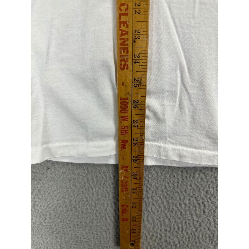 VINTAGE MV Sport T-Shirt Adult XL White Blue Single Stitch Tee Made In USA Mens