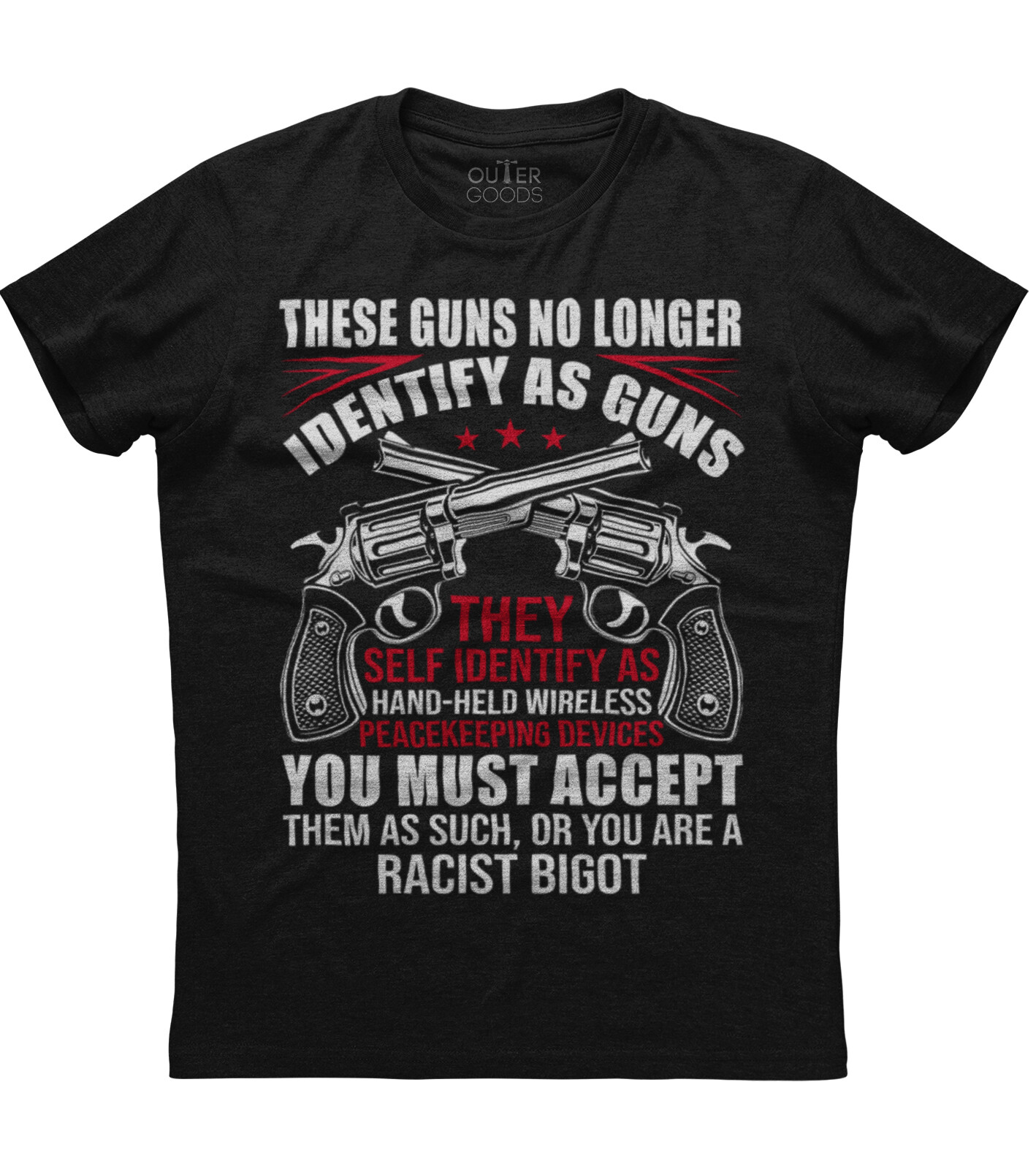 These Guns No Longer Identify As Guns Mens Short Sleeve New Cotton Black T-shirt