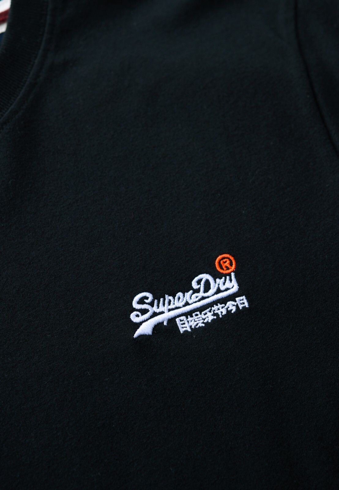 Superdry T Shirt Crew Neck Short Sleeve Contrast Emb Tee Black White Navy Blue