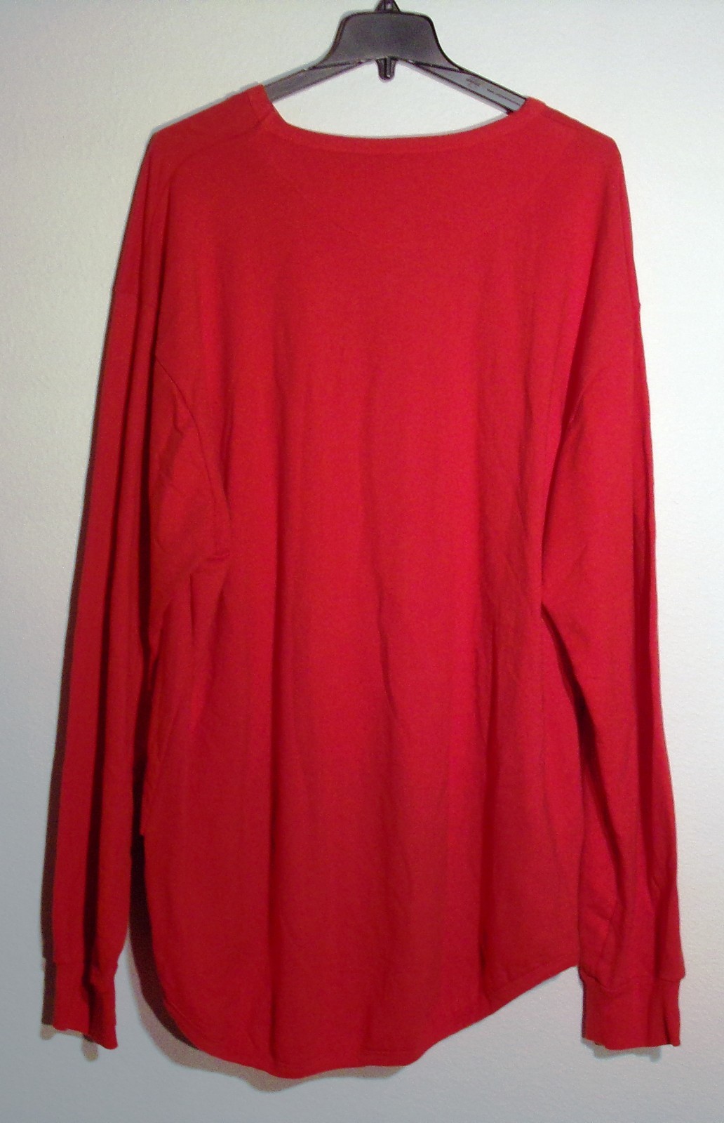 NWT MEN’S 6XL LR SCOOP PREMIUM RED BLK LONG SLEEVE P/O QUILTED TEE T-SHIRT #1390