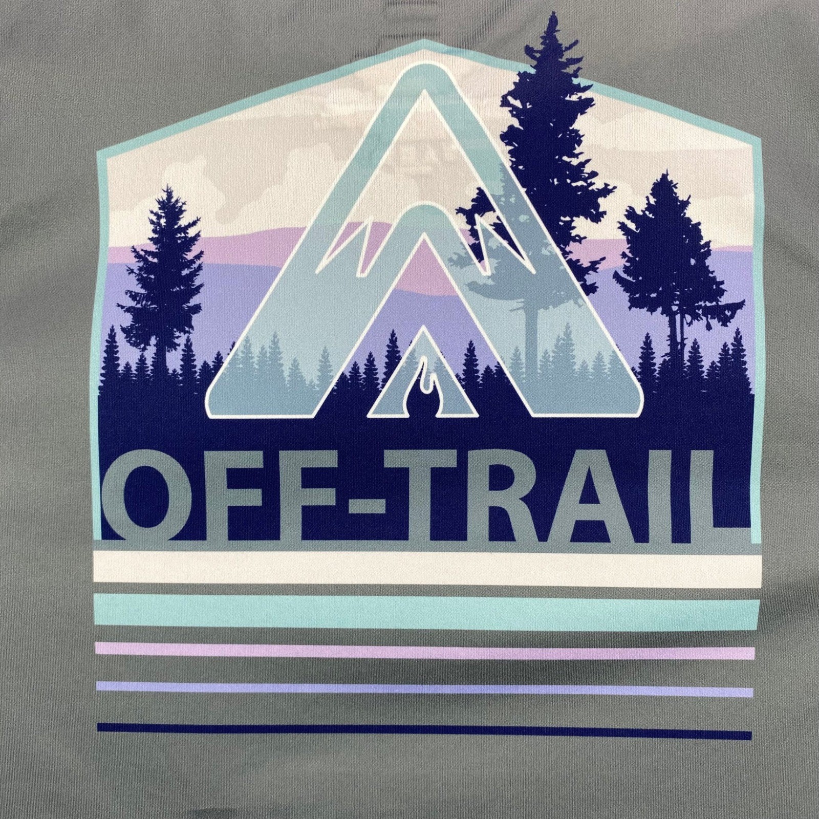 Off Trail Mens Long Sleeve T Shirt Activewear Athletic Gray Medium Spot