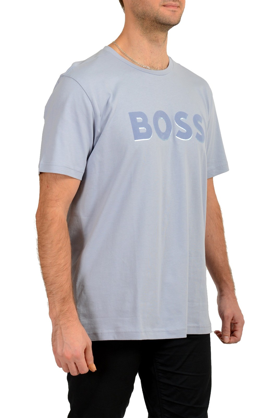 Hugo Boss Men’s “Tee 3_99” Blue Logo Print Short Sleeve T-Shirt US 2XL IT 56