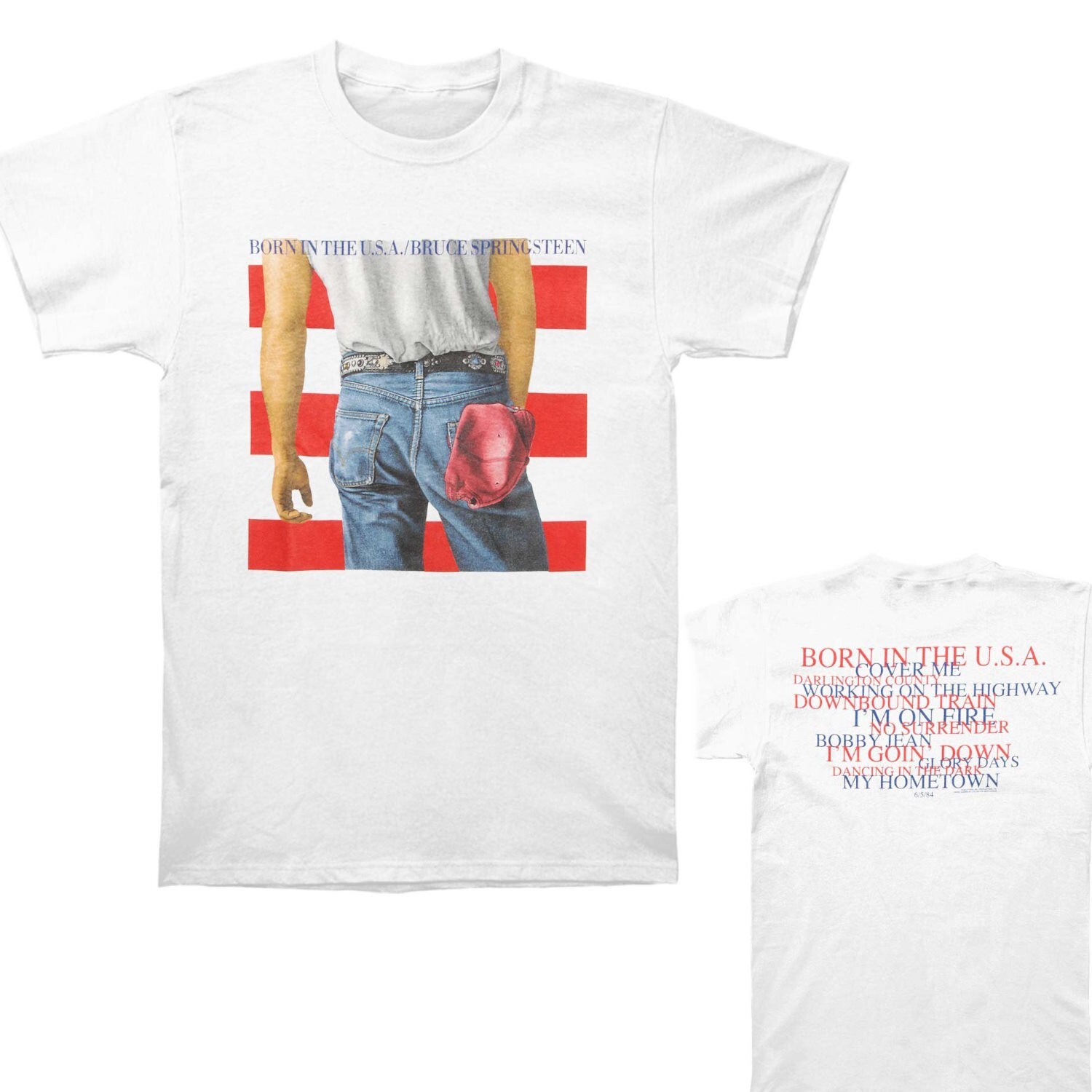 Bruce Springsteen T-shirt – Born in the USA Album Tee New – Band Tees