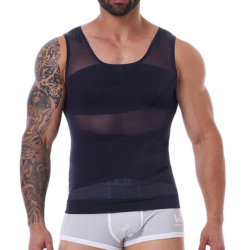 Men Gynecomastia Compression Shirts Tummy Control Body Shaper Tank Top Shapewear
