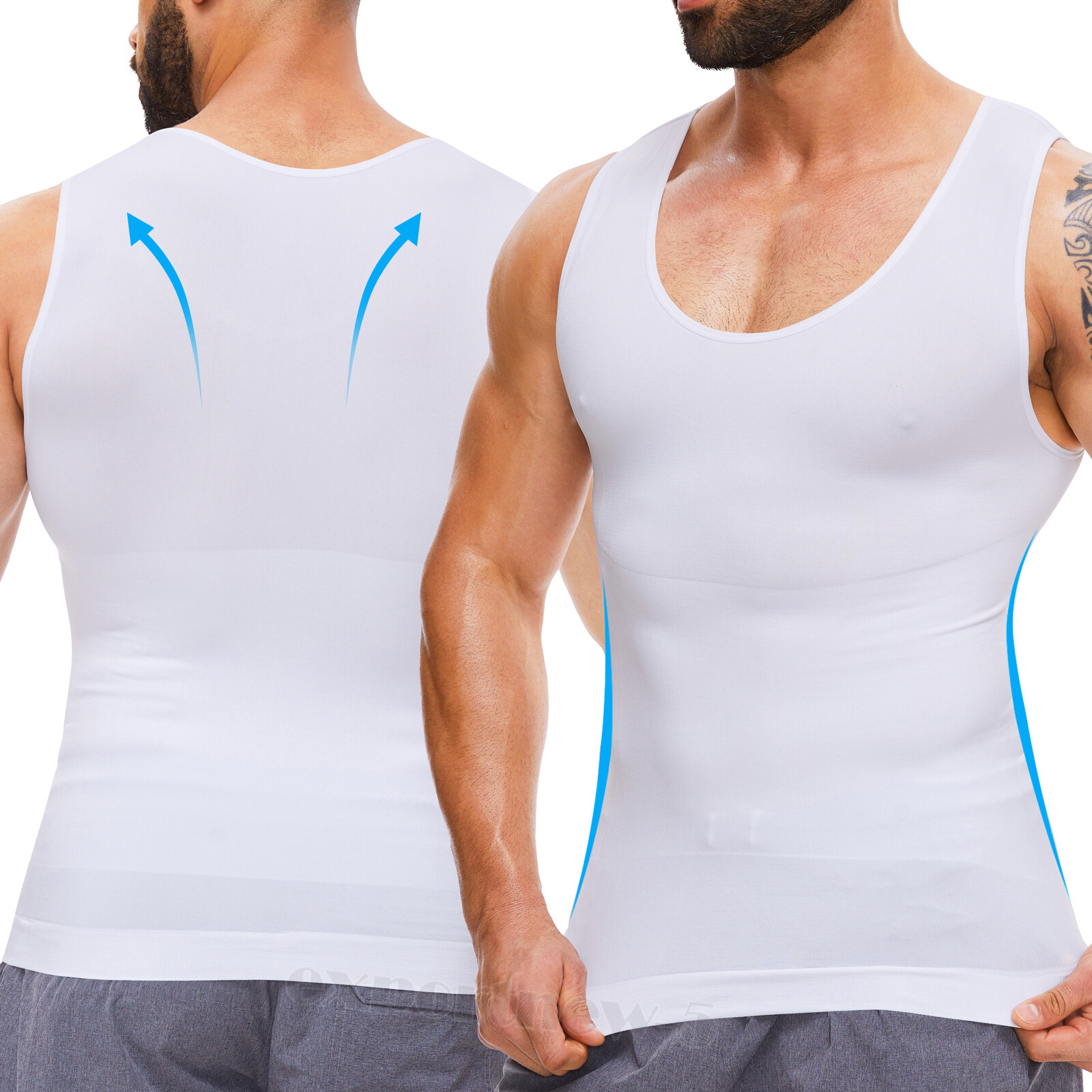 Men’s Body Shaper Gynecomastia Compression Ionic Shaping Shirt Slimming Tank Top