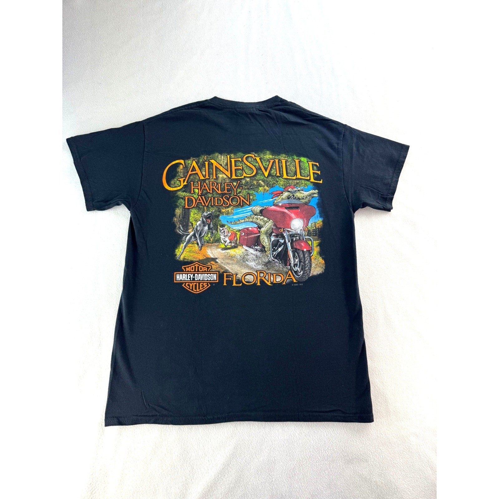 Harley Davidson Skull Graphic T Shirt Men Medium Black Worlds Finest Gainesville