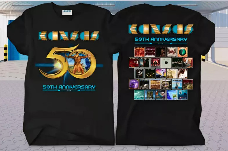 Kansas Band Anniversary T-Shirt Tour 50th Black Unisex All size D671