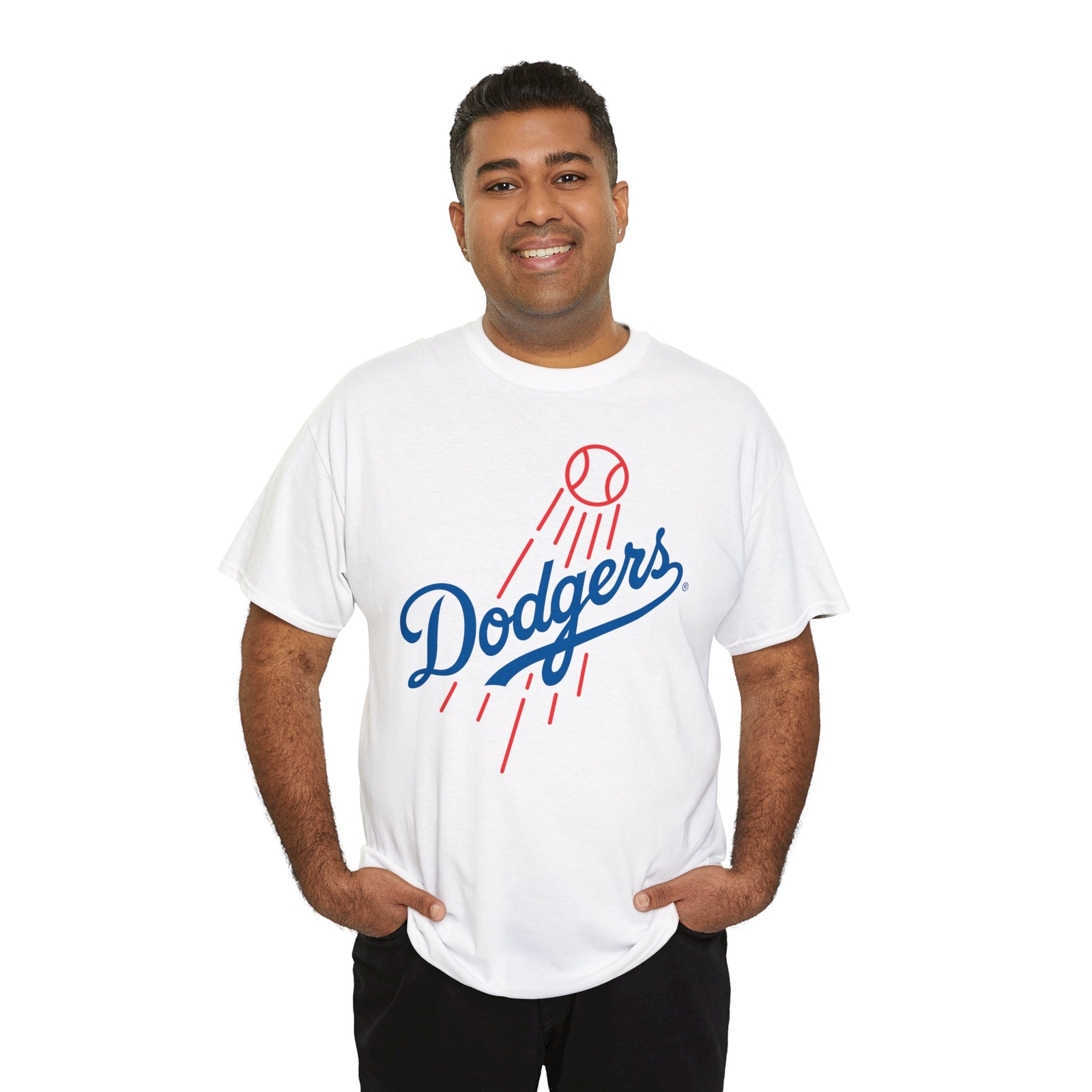 Los Angeles Dodgers T Shirt White & Black Cotton Unisex Baseball MLB