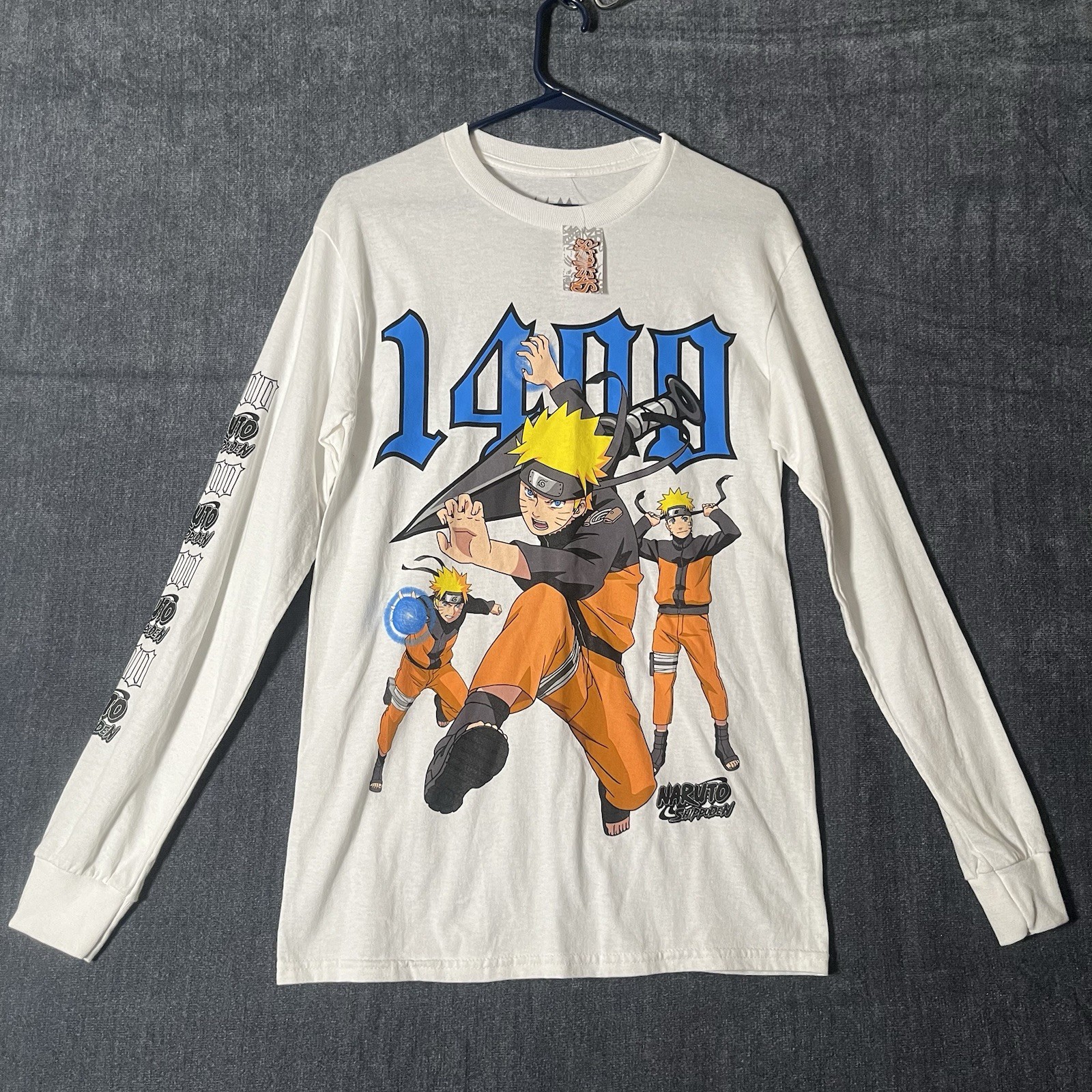 NWT Naruto Shippuden 1400 Viz Men Long Sleeve Shirt White Anime Small READ