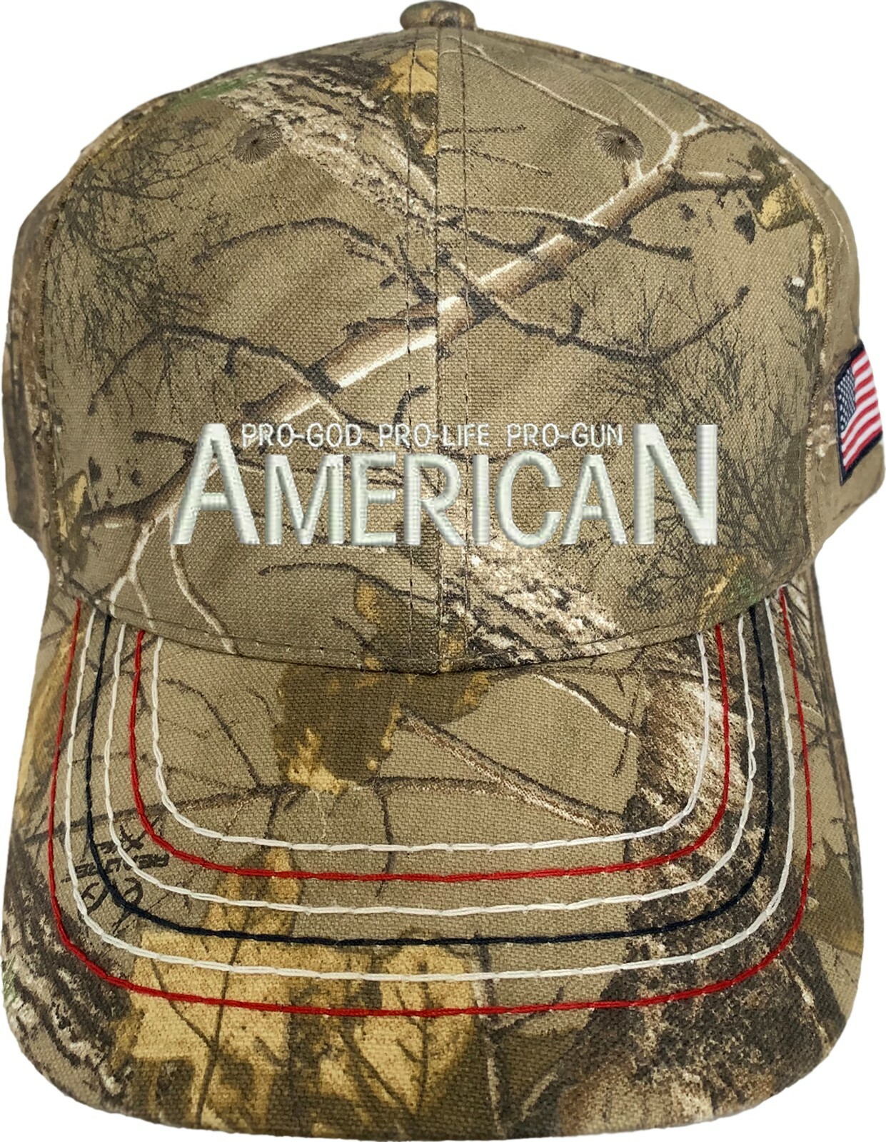 Pro God Pro Life Pro Gun 1 Color Embroidered Camo Structured Adjustable Hat