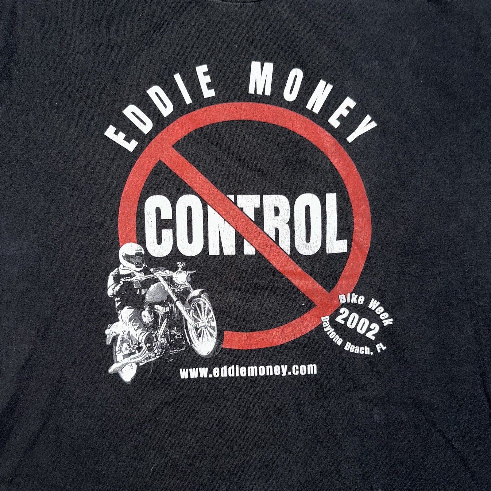 Eddie Money No Control Tour T-shirt Size XL Bike Week 2002 Retro Y2K Rock