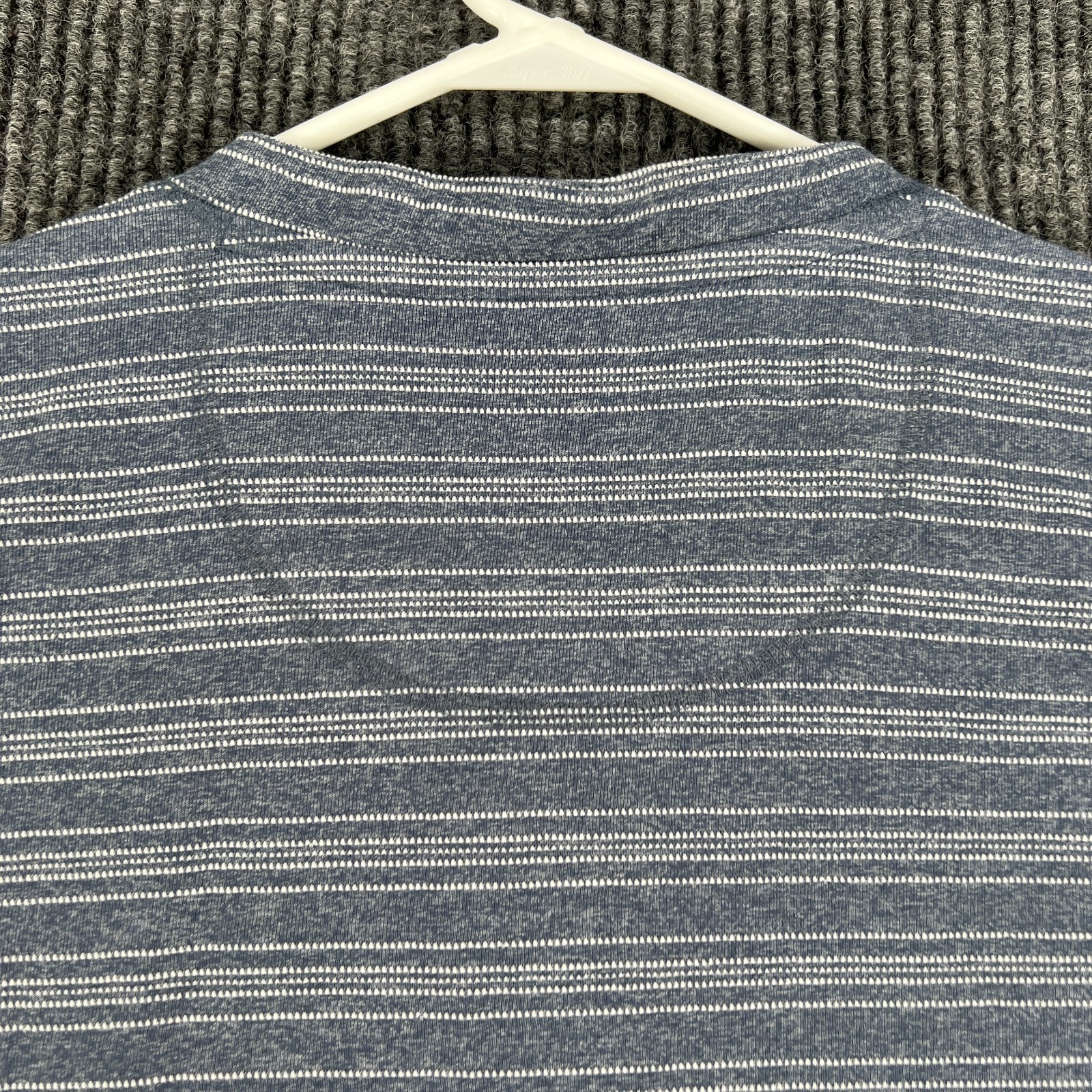 Ben Sherman Henley Shirt Mens Large Blue Striped Short Sleeve Casual Comfort