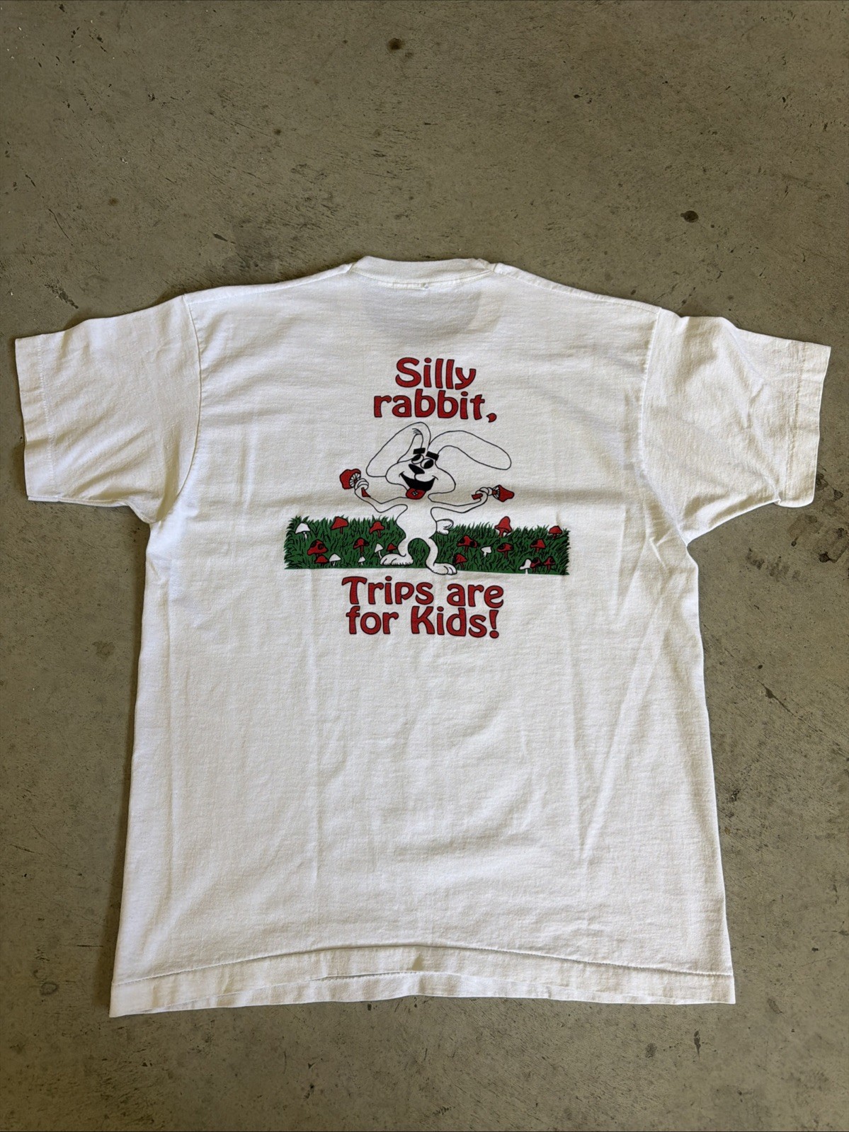 Vintage 80’s Trips Are For Kids Parody T-Shirt Silly Rabbit