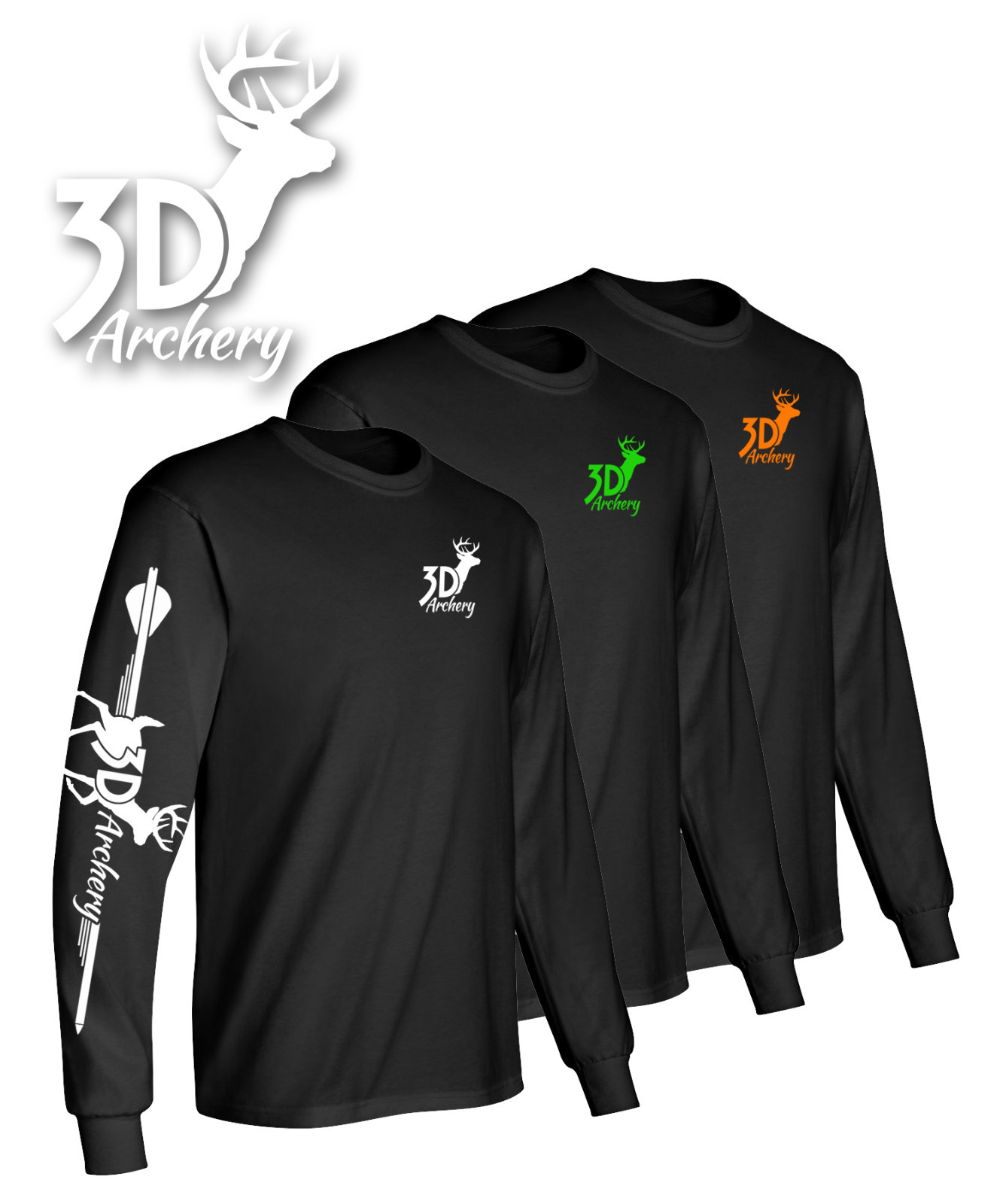3D Archery T Shirt Long Sleeve archery hunting target compound bow recurve arrow