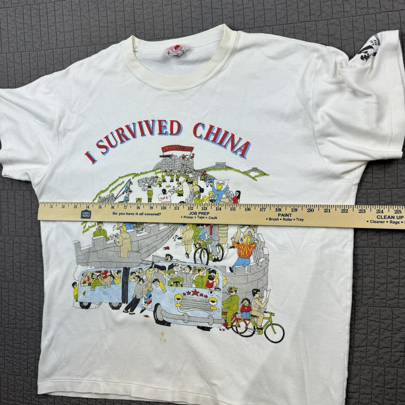 Vintage Lai See Shirts T Shirt Men’s XL White I Survived China Single Stitch