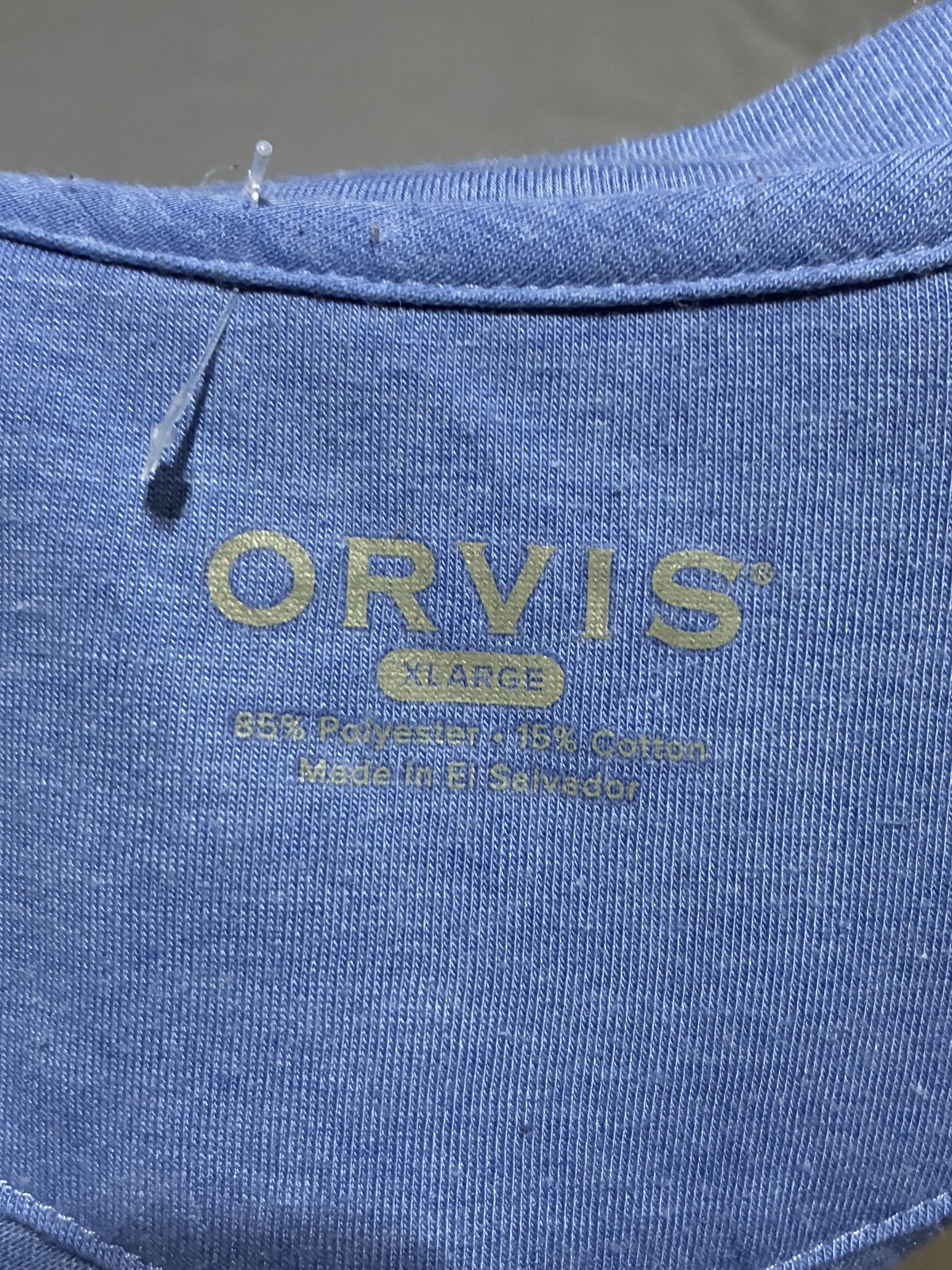 Orvis Shirt Mens XL Blue Long Sleeve Manchester Vermont Logo Graphic Tee Tagless