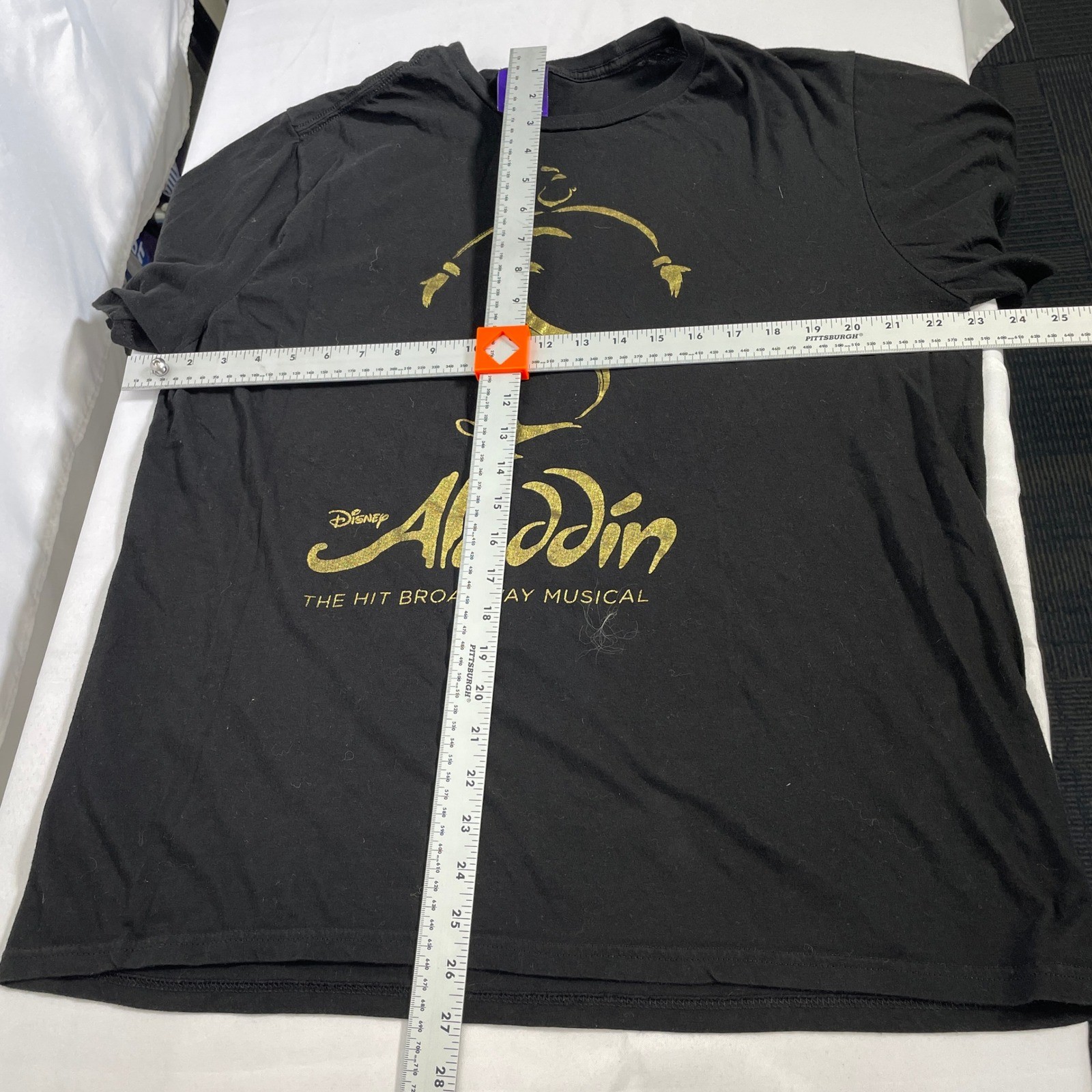 Disney Aladdin The Hit Broadway Musical Black Metallic Gold T-Shirt Men’s XL