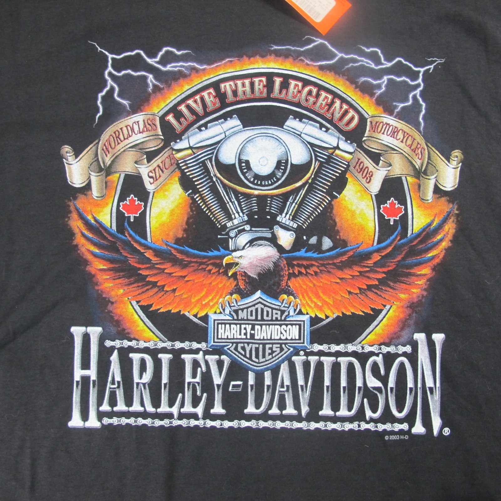 NEW Vintage 2003 Harley-Davidson T Shirt L Toronto Ontario Canada