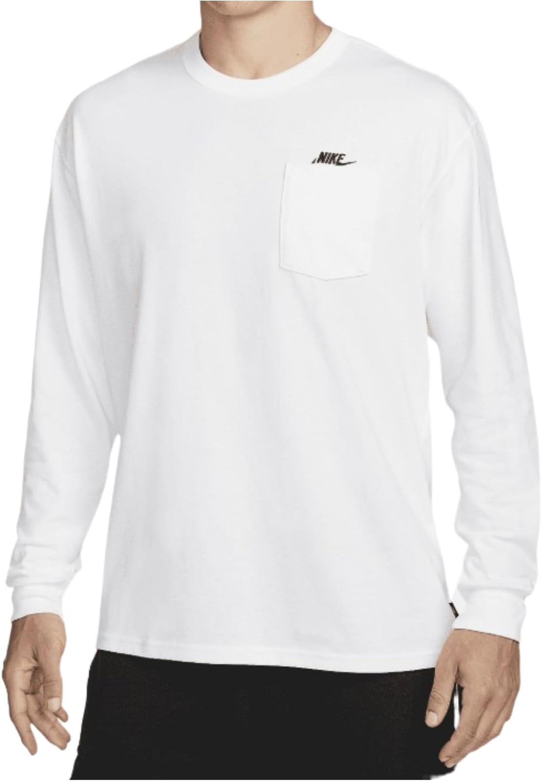 Nike Sportswear Premium Essentials Men’s Long-Sleeve Pocket T-Shirt (White/Black
