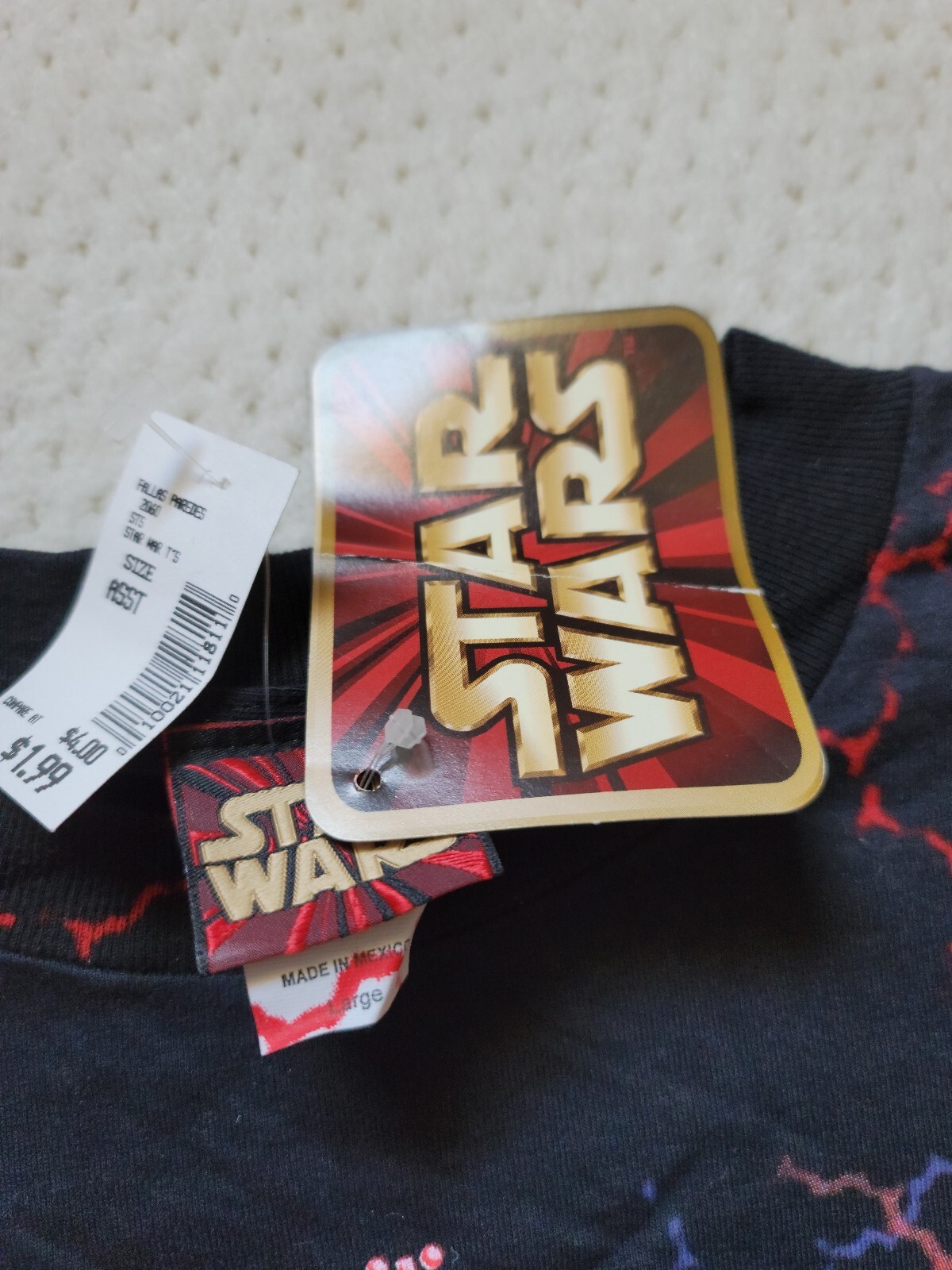 Vintage NOS NWT Star Wars Episode 1 electric Darth Maul Full front Print Shirt,L