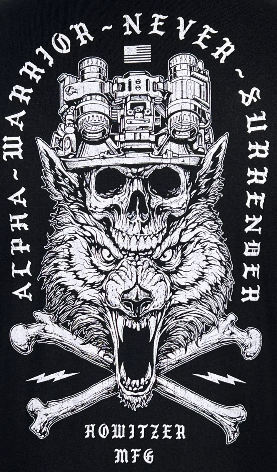 Howitzer Style Men’s T-Shirt Alpha Warrior Military Grunt MFG
