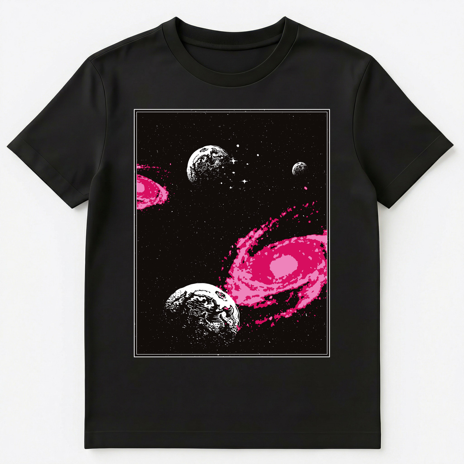 Abstract Space Art With Galaxy And Planets Unisex T-Shirt