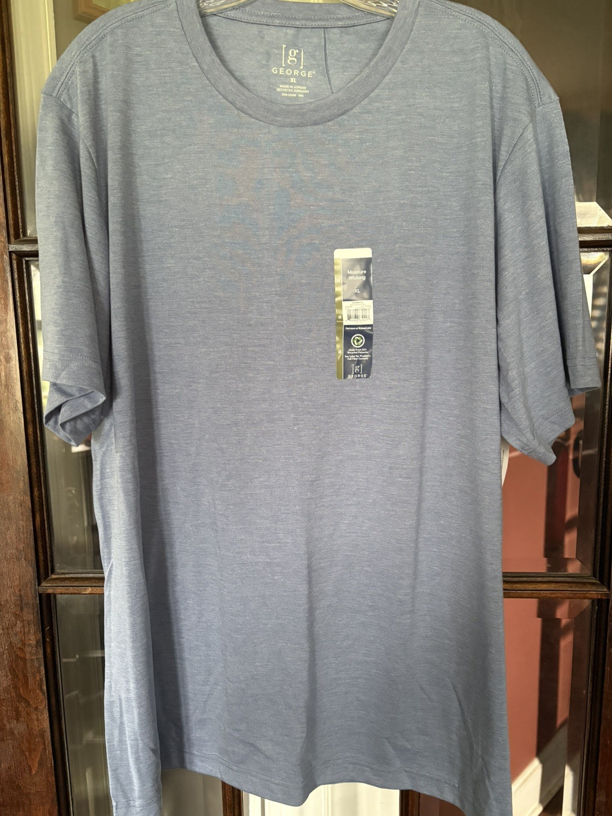George Men’s Short Sleeve Crew Blue Peri Heather Tee Shirt XL