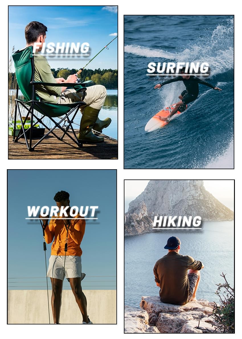 Men’s Long Sleeve Shirts UPF 50+ UV Sun Protection Athletic Shirts for Hiking…
