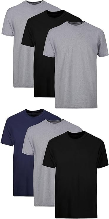 Hanes T-Shirt 6-Pack Men’s ComfortSoft TAGLESS Crewneck Short Sleeve Tee Value
