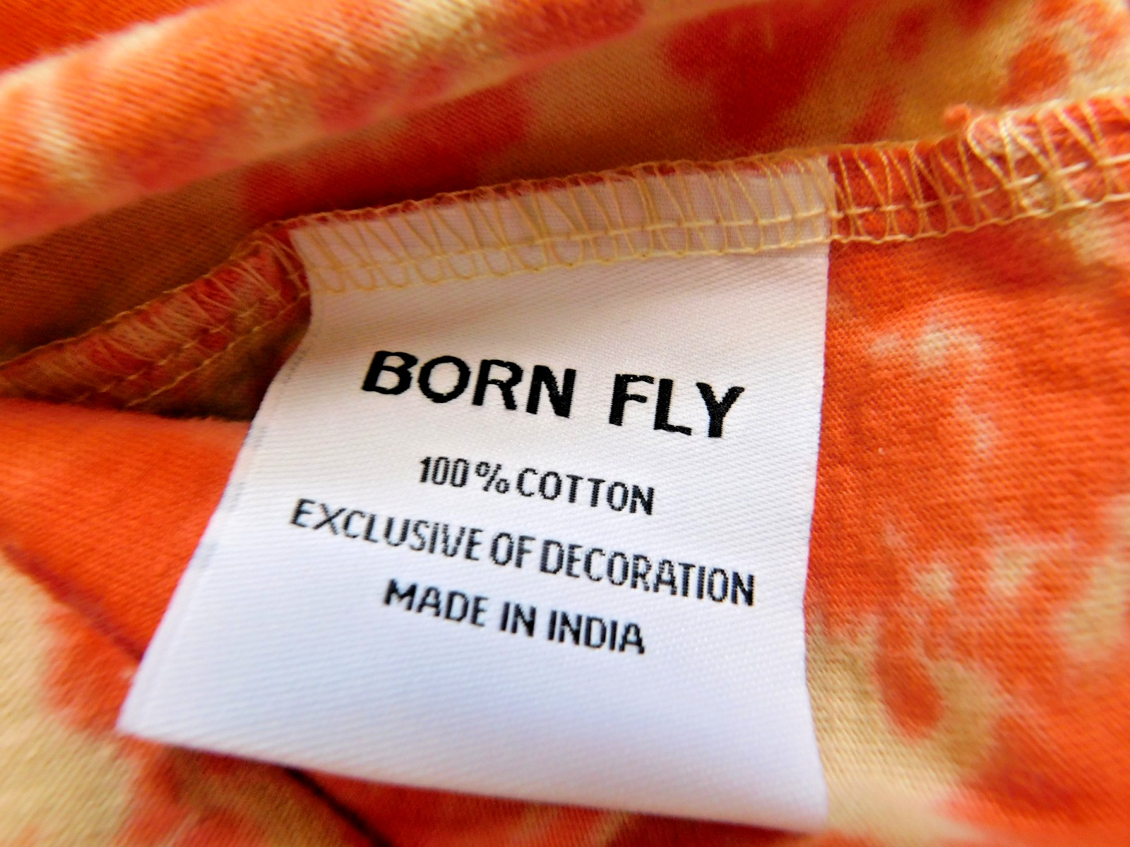 Rare Size 2X Large XXL Born Fly One Fly World t-shirt Orange Cream