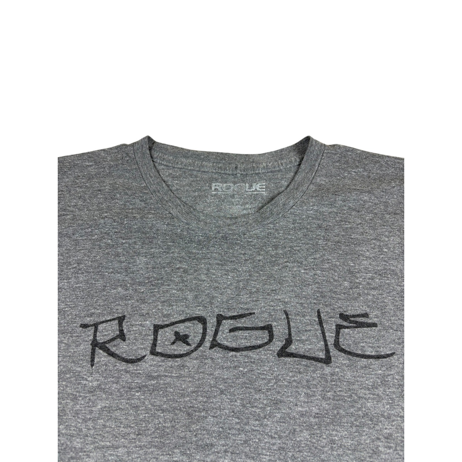 Rogue Fitness Mens Sugar Skull Graphic T-Shirt Heather Gray Crew Neck Large