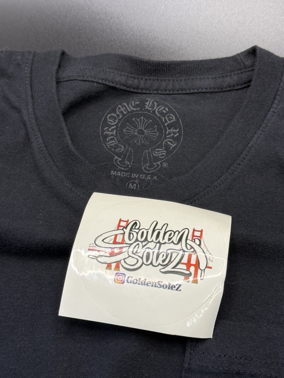 Chrome Hearts Flame Logo Short Sleeve Pocket Tee Shirt M Black Pre-Owned