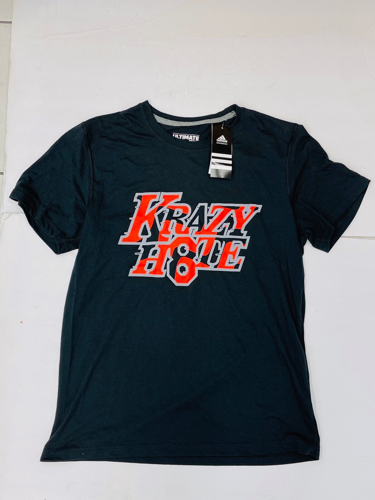 Mens Adidas Ultimate Tee logo t-Shirt-Size MEDIUM CLIMALITE NEW “KRAZY H8TE”