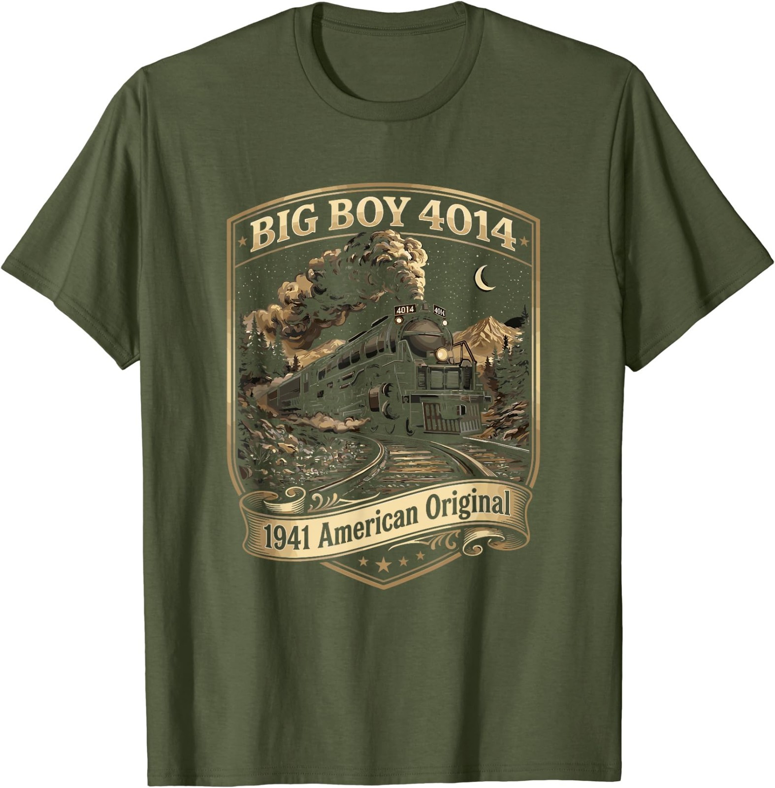 Big Boy 4014 Train Engineer Steam Train Conductor American T-Shirt