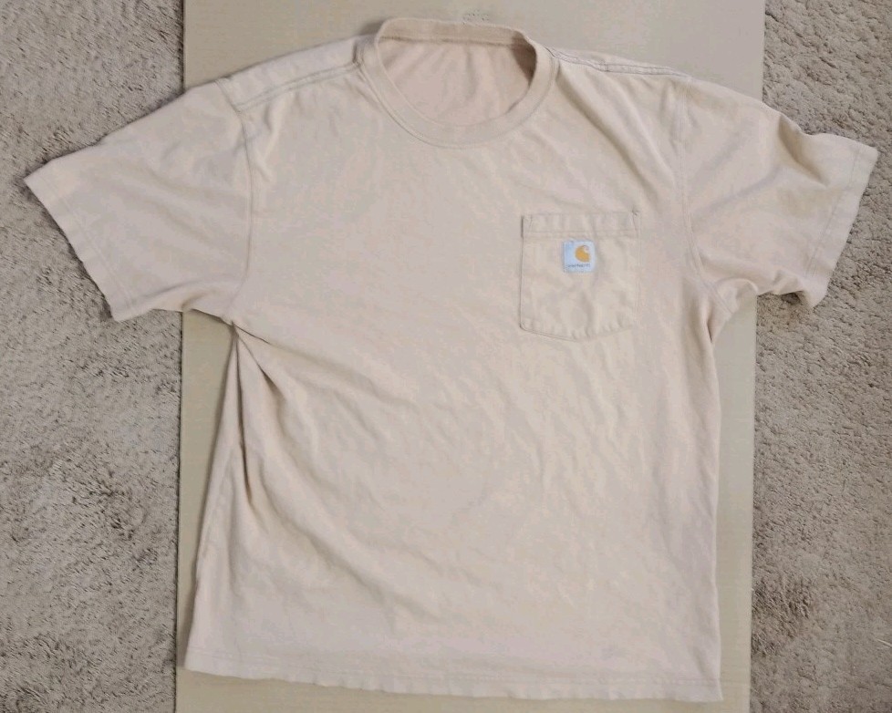 Older Distressed Carhartt Tee Men’s M 100% Cotton Pit 21 Length 27 Flaws