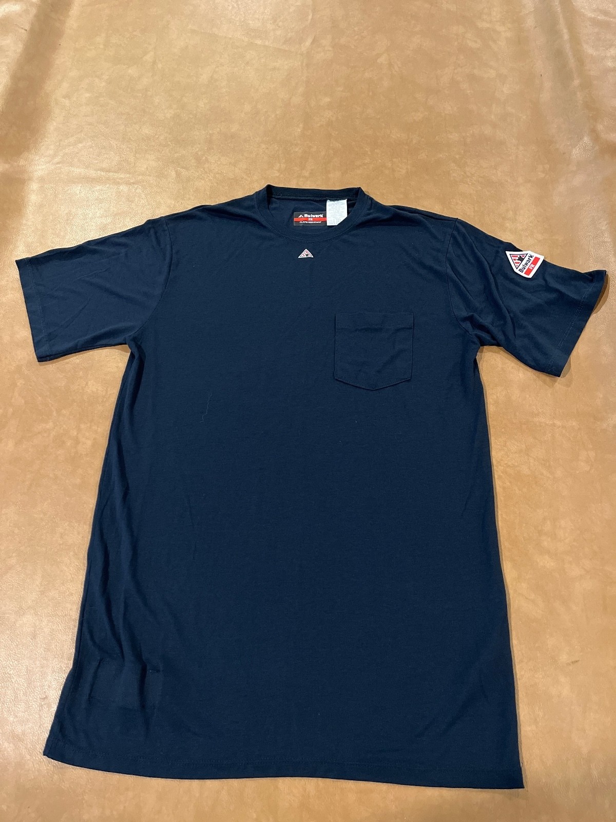 Bulwark FR Flame Resistant Pocket T-Shirt Navy Blue (Men’s Large)