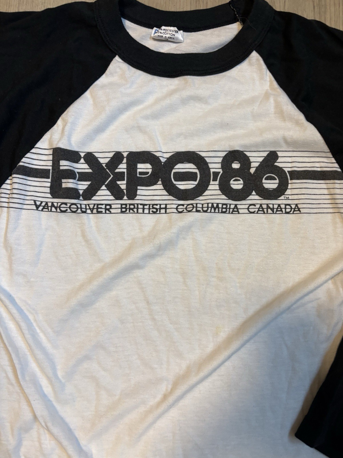 Vintage Expo 86 Vancouver World’s Fair Long Sleeve Baseball T Shirt Size Medium