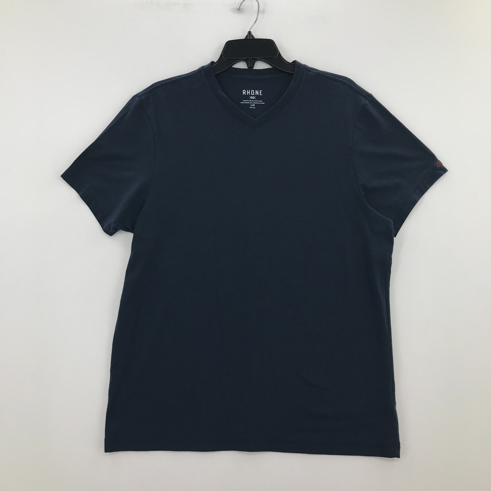 Rhone Shirt Mens Large Blue Short Sleeve Crew Active Training Running Casual Men