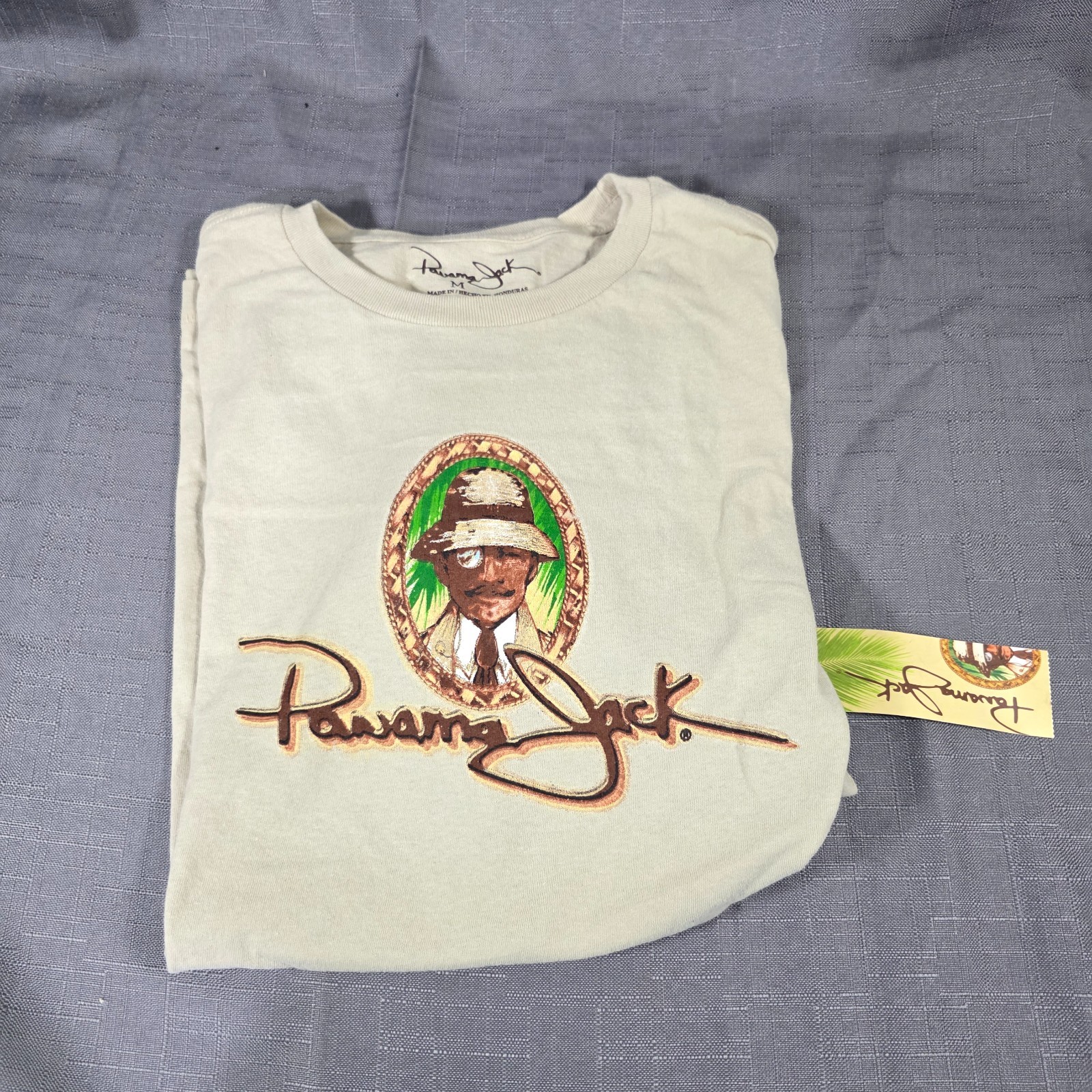 Panama Jack Shirt Men Large or Medium Original Logo Tropical Hawaiian Surf Dune