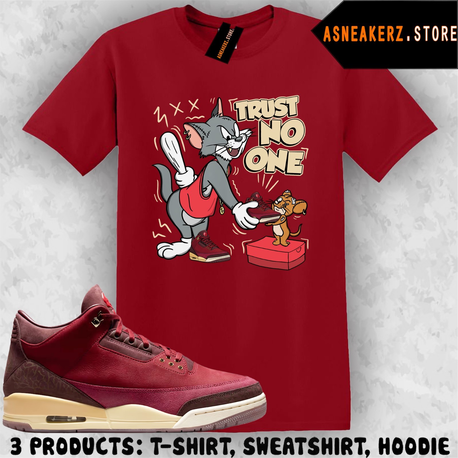 Shirt Match AJ 3 Bin23 Bin 23 2026 Sneaker Matching Tee Trust No One Cat Mouse