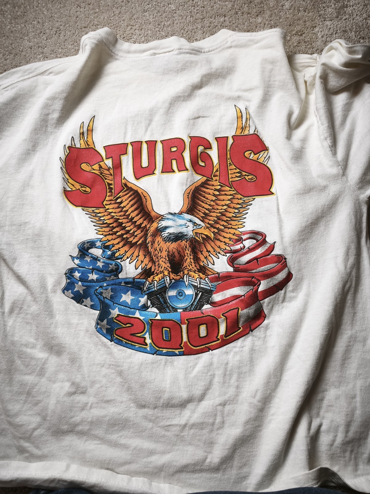 2001 Sturgis Graphic Long Sleeve Eagle US Barbwire V-Twin Harley Biker Flames XL