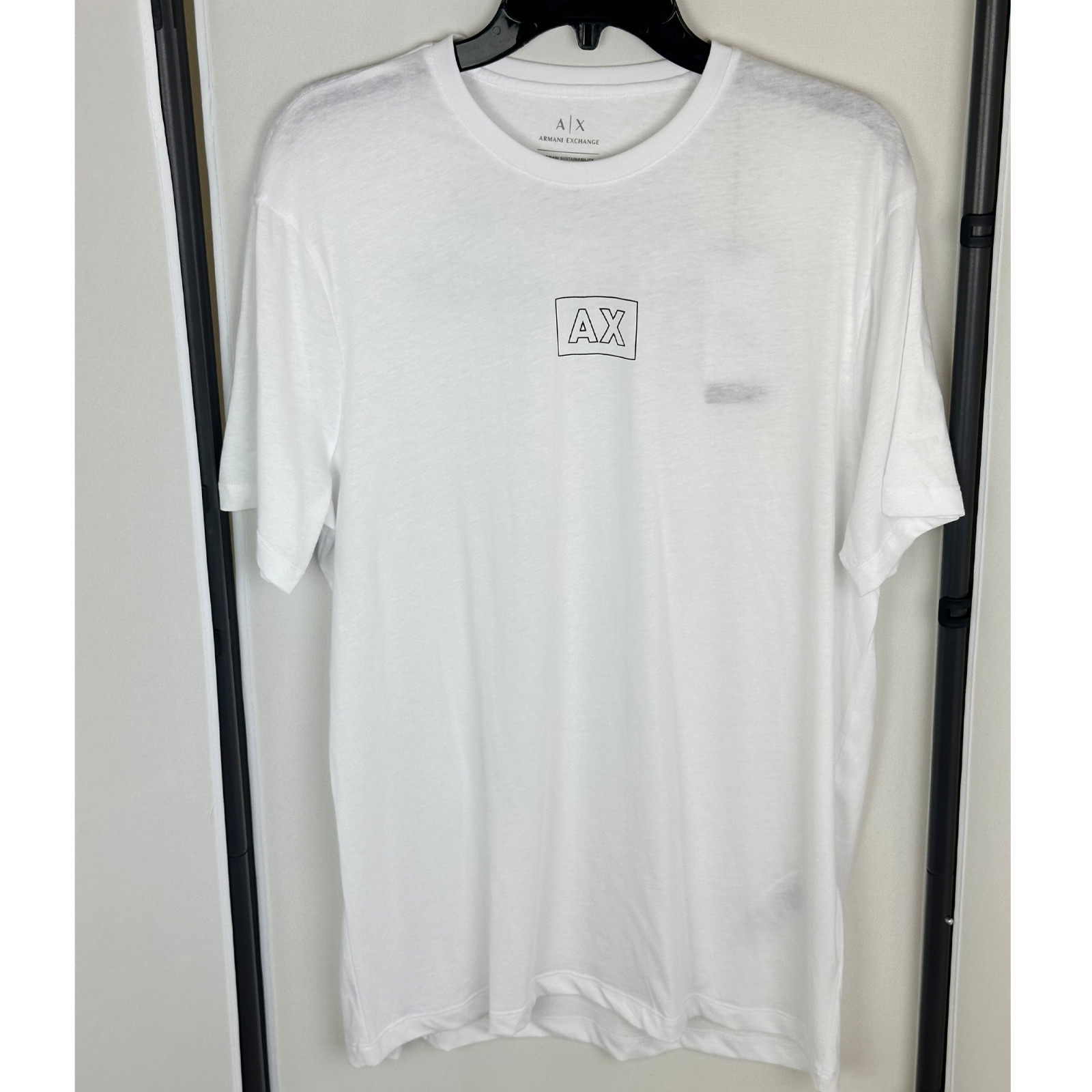 Armani Exchange Men’s REGULAR FIT LOGO SHORT SLEEVES SHIRT White Slim Fit XL