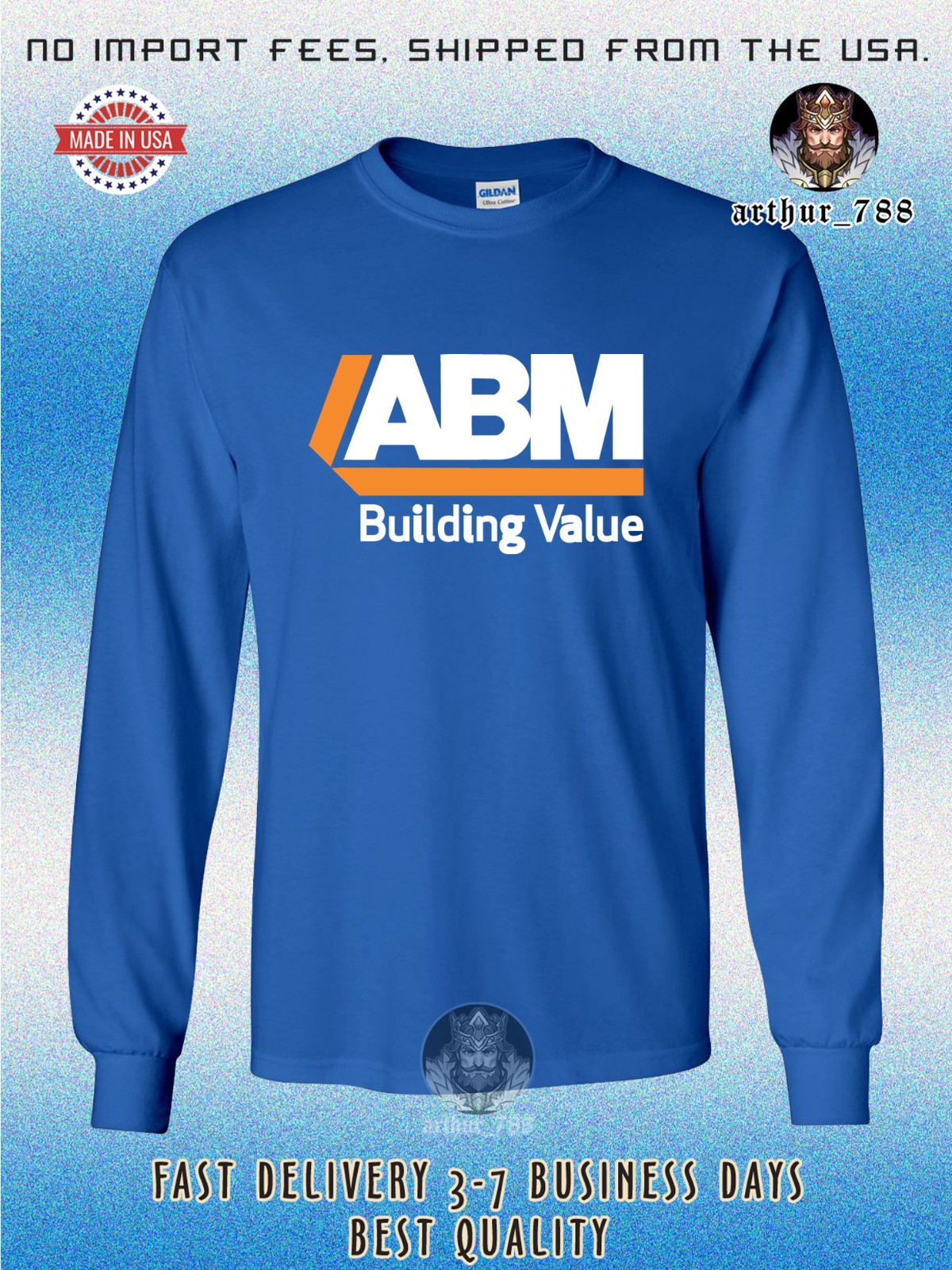 New ABM building Industries Long Sleeve Men’s T-Shirt American Size Tees